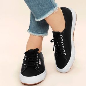 SUPERGA | 2750 black leather sneakers